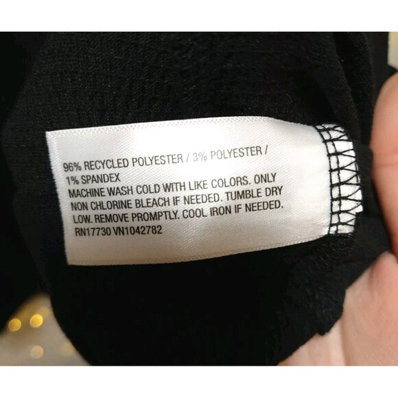 AVA & VIV WOMANS 3X BLACK MIDI DRESS 3/4 SLEEVE V NECK RIPPLE W/ POCKETS COMFY - Picture 8 of 10